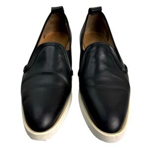 Everlane Women's Italian Leather Black‎ Slip On Sneakers Size 8 Casual Shoes